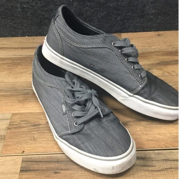 Vans Men's Chukka Low Grey/White Chambray Skate Shoes - Size 10.5 - Picture 3 of 6